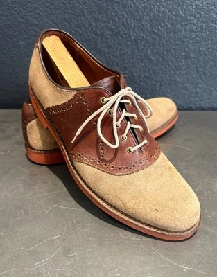 Walk-Over редкая винтажная замша и телячья кожа седло мужской платье туфли Оксфорд размер 10 D/B - Изображение 1 из 4