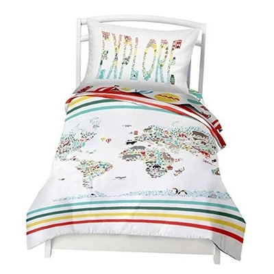  Size Bedding Duvet Cover Design 2 Piece Set Unisex, Soft Twin World Map - Изображение 1 из 4