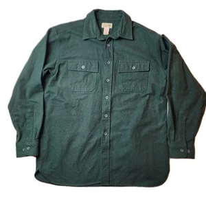 Vintage LL Bean Shirt Mens Large Heavy Chamois Shirt Flannel Button Down 0 MT03 - Picture 1 of 6