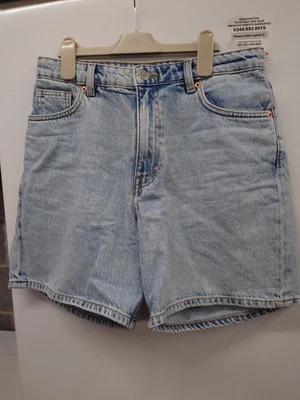 Monki Size 10 Blue Denim Cotton Shorts 28 Waist - Image 1 of 4