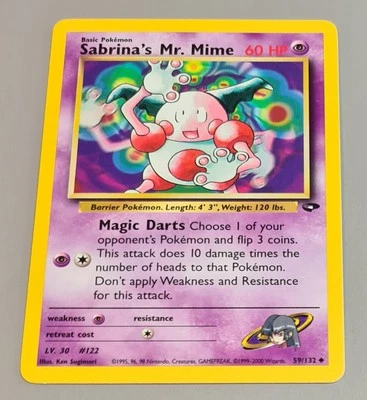 Sabrina's Mr. Mime # 59/132 Uncommon Gym Challenge 2000 EN N.Mint-Mint Vintage - Bild 1 von 3