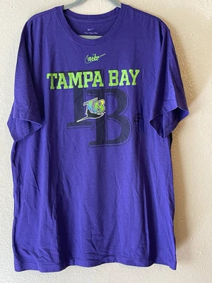 Men’s 2XL NWOT Tampa Bay Rays Nike Rewind Retro Short Sleeve Shirt Purple - Image 1 of 4