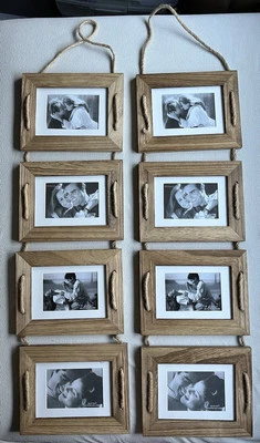 DLQuarts Collage Hanging Picture Photo Frame 5x7, 4Frame 2 Set  On Hanging Rope - Image 1 of 4