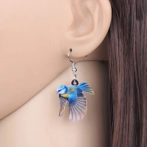 Pendientes Pájaro Volador Azul y Amarillo - Boho Festival Inspirados en la Naturaleza - Nuevos con Etiquetas - Imagen 1 de 6