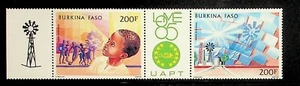 BURKINA FASO Sc C310a NH STRIP OF 1985 - STAMP EXPO - (DL24) - Picture 1 of 1