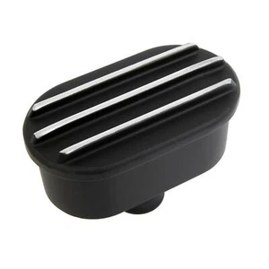 Finned Oval Black Aluminum Valve Cover Breather  - Bild 1 von 2