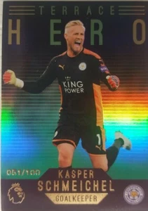 2017/18 Topps Premier League Gold Soccer TERRACE HERO Green KASPER SMEICHEL - Picture 1 of 2
