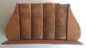 a008 A Set Of Four Leather Bound Miniature Lilliput Language Dictionaries - Picture 1 of 9