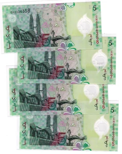 Mazuma *M5188 Malaysia Zeti 11th Polymer $5 CH3336355-358 4 Running UNC - Picture 1 of 2