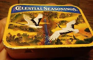 Vtg 2002 Celestial Seasonings Red Crowned Crane Tea Tin Advertise Collect Prop - Picture 1 of 14