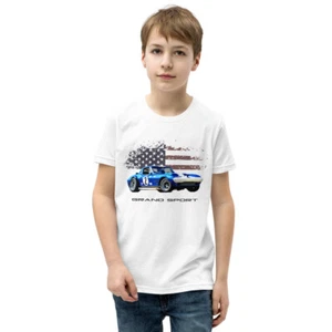 1963 vette Grand Sport Race Car Youth Short Sleeve T-Shirt - Picture 1 of 8