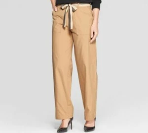 Womens Duo Front Pocket Straight Wide Leg Cargo Pants - Who What Wear - Tan -NWT - Picture 1 of 2