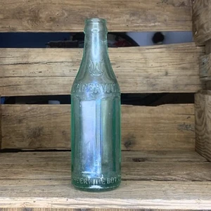 1920’s Vtg Green Glass Embossed Octagonal Cheerwine Bottle 6 Oz Granite Falls NC - Picture 1 of 6