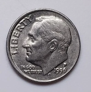 1996-P Roosevelt Dime Misaligned Obverse Die Mint Error Coin MAD Uncertified - Picture 1 of 2