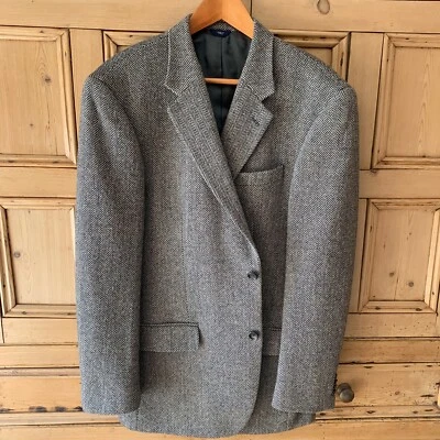 Blazer Lord And Taylor Grant Thomas Gris Negro Marrón Beige Espiga Para Hombre 42L Foto 1 de 4