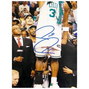 Paul Pierce Signed Boston Holding Trophy Basketball 16x20 Photo (Beckett) - Picture 1 of 2