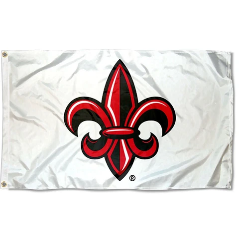 Louisiana Lafayette Ragin Cajuns White Fleur Flag Large 3x5 Cover