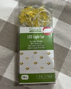 BUMBLE BEE ๐ String WHITE LED Fairy LIGHTS 10 Lights 3 Feet ULTRA SLIM WIRE - Picture 1 of 4
