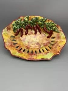 Mel lado Mexico mehrfarbige Schale mit Chilis Design glasierte Keramik - Bild 1 von 11