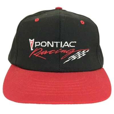 Vtg Pontiac Racing Hat Script Flag Logo Nascar Cap Made In USA Snapback Trucker Foto 1 de 4