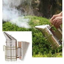 Stainless Steel Bee Hive Smoker /w Heat Shield Board Beekeeping Prevent Burns