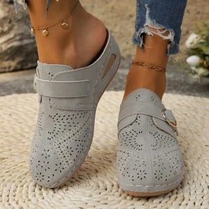 Women Summer Orthopedic Sandals Closed Toe Beach Style Slippers Flat Shoes Size - Picture 1 of 17