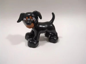 Lego Duplo Black Dog Puppy Figure Pet Animal Replacement Minifigure Miniature - Picture 1 of 4