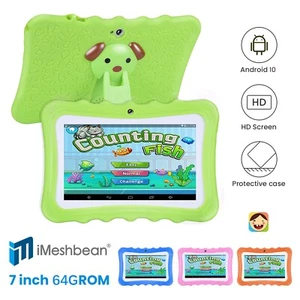 7in Kids Tablet PC Android 10 Octa-Core Dual Cameras WiFi Bundle Case 64GB Green - Picture 1 of 17