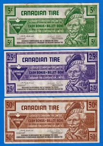 2004 Canadian Tire Money (CTC) Combo - 5, 25 & 50 Cents ( 3 bills in total ) - Picture 1 of 3