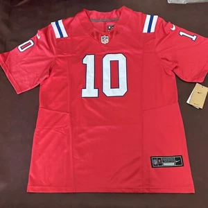 Maglia Drake Maye New England Patriots rossa grande uomo cucita #10 - Foto 1 di 6