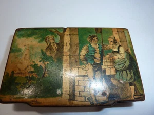 Antique Italian Small Wood Trinket Box Hinget 2 X 3.5'' - Picture 1 of 7