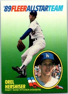 OREL HERSHISER 1989 FLEER ALL STAR TEAM INSERT #7 (D3)