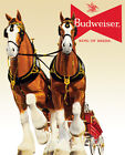 Budweiser Clydesdale Team Biały/Czerwony/Brązowy Vintage Wystrój ściany Blaszany znak 1631