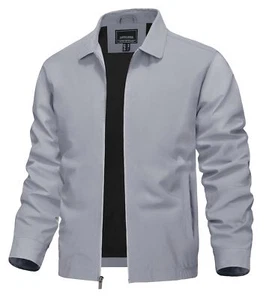 Men's Sping Fall Lightweight Jackets Full Zip Casaul Work Coats Golf Windbreaker - Picture 1 of 7