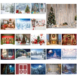 Telón de fondo de Navidad rústico granja bosque de nieve accesorios de estudio foto fondo - Imagen 1 de 29
