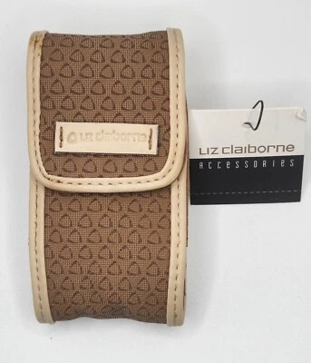 Liz Claiborne folded lipstick case brown with mirror