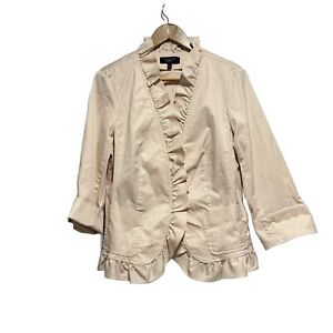 Talbots Jacket Lightweight Blazer Cotton Pink 3/4 Sleeve Top Petite 16 Large L