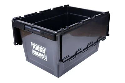 Heavy Duty Plastic Storage Boxes Strong Industrial Tote Box With Lids 60 Litre - Image 1 of 4