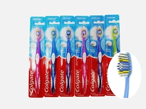 Colgate Zahnbürste mittlere Borsten extra sauber verschiedene Farben 6er-Pack - Bild 1 von 5