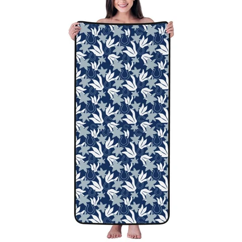 Indianapolis Colts Soft Coral Velvet Bath Towel Soft Travel Bath Towel 27x55in Cover