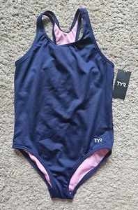 TYR Ella MaxFit Performance UPF 50+ Black One Piece Swimsuit Girls Size L 10/12 - Picture 1 of 7