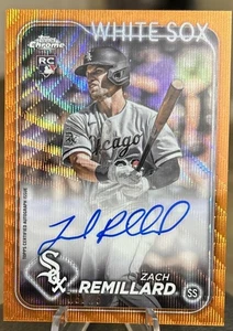2024 TOPPS CHROME ORANGE WAVE AUTO ZACH REMILLARD RC /25 SP WHITE SOX - Picture 1 of 2