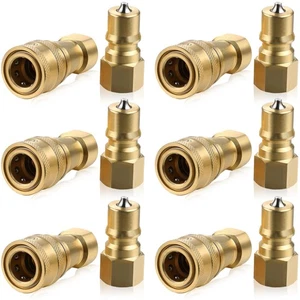 6 Set 1/4" Quick Disconnect Coupler Valve for Carpet Cleaning Wand Truck Moun... - Picture 1 of 7