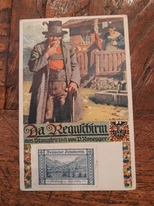 Künstlerkarte, Roßegger 142, Vignette Ferlach, Kärnten gel 1921 - Imagen 1 de 4