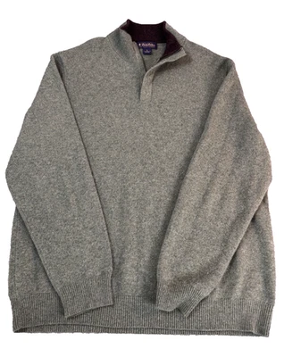 Brooks Brothers 100% кашемир свитер мужчин XL 1/4 молнии зеленый Быстрая бесплатная доставка - Изображение 1 из 4