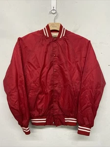 VTG Auburn Sportswear Red SZ S Bomber Jacket (Flaws) - Picture 1 of 7