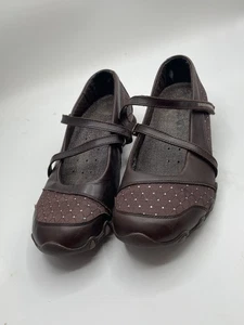 Skechers Step Up Bikers Mary Jane Style Leather Shoes Women's 7 Purple - Picture 1 of 4