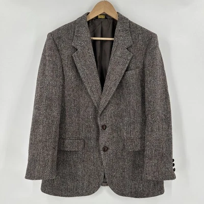Blazer Harris Tweed 40R Abrigo Deportivo Lana Espiga Hecho en Unión EE. UU. De Colección Foto 1 de 4