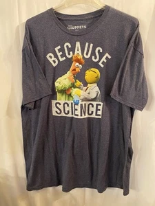 Disney T Shirt Uomo 2XL Grigio Maglietta Grafica I Muppet Perché Scienza Casual - Foto 1 di 4