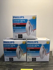 (3) Philips Landscape Lights 36w Halogen 450 Lumens 12V Multipurpose Bases - Picture 1 of 10